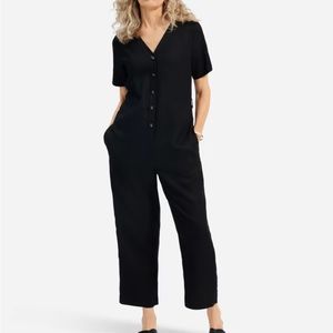 Everlane The Linen Short-Sleeve Jumpsuit